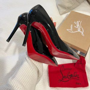 Christian Louboutin So Kate Patent Pointed-Toe Red Sole Pump 37.5 (Size 7)